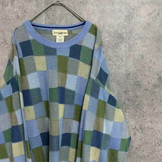 90s vintage 総柄ニット コットン メンズL 古着 個性派 奇抜の通販|ラクマ