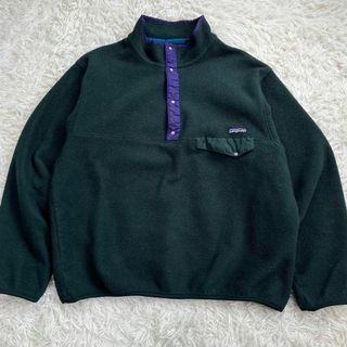 パタゴニア(patagonia)の【90s】パタゴニア　スナップTシンチラ　フリース　プルオーバー　XL グリーン(ブルゾン)