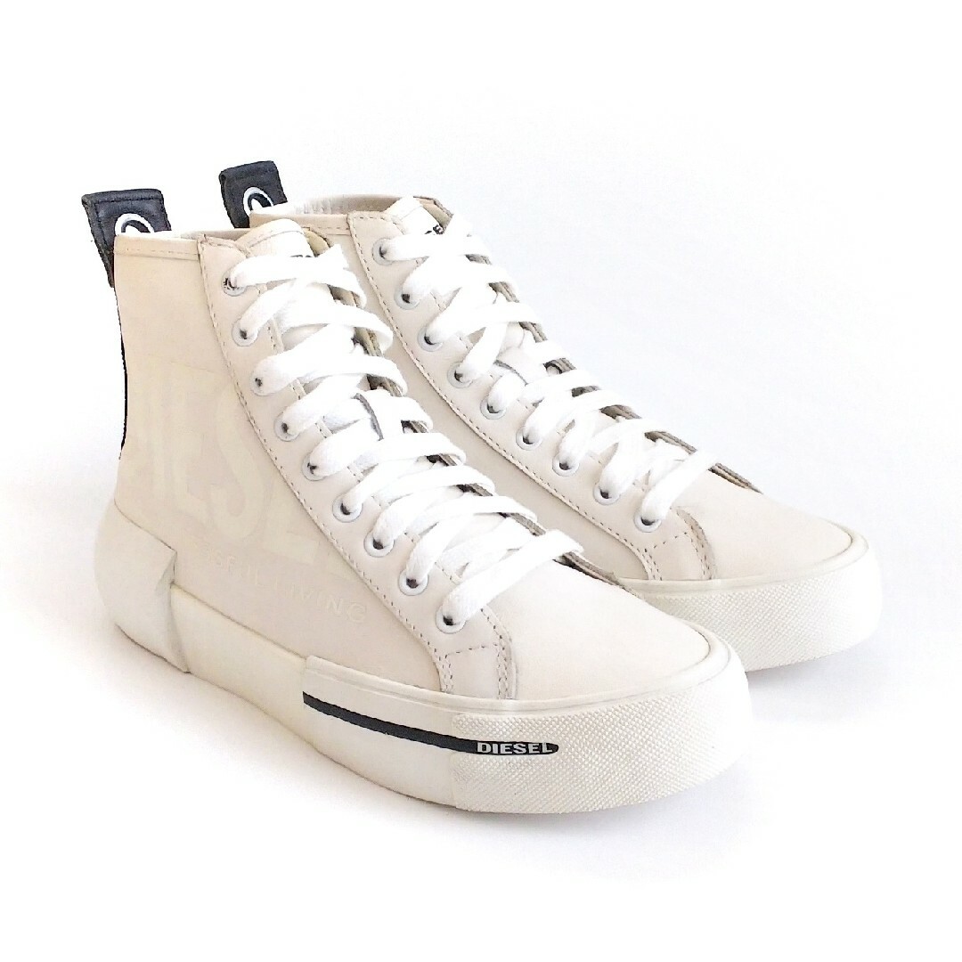 DIESEL 美品 ディーゼル オールレザー ハイカット シューズ レース