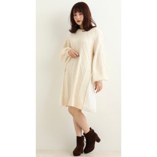 マジェスティックレゴン(MAJESTIC LEGON)のmajesticlegon サイドプリーツニットワンピース(ひざ丈ワンピース)