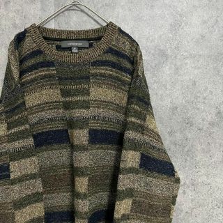 90s vintage 総柄ニット コットン メンズM 古着 個性派 奇抜の通販|ラクマ