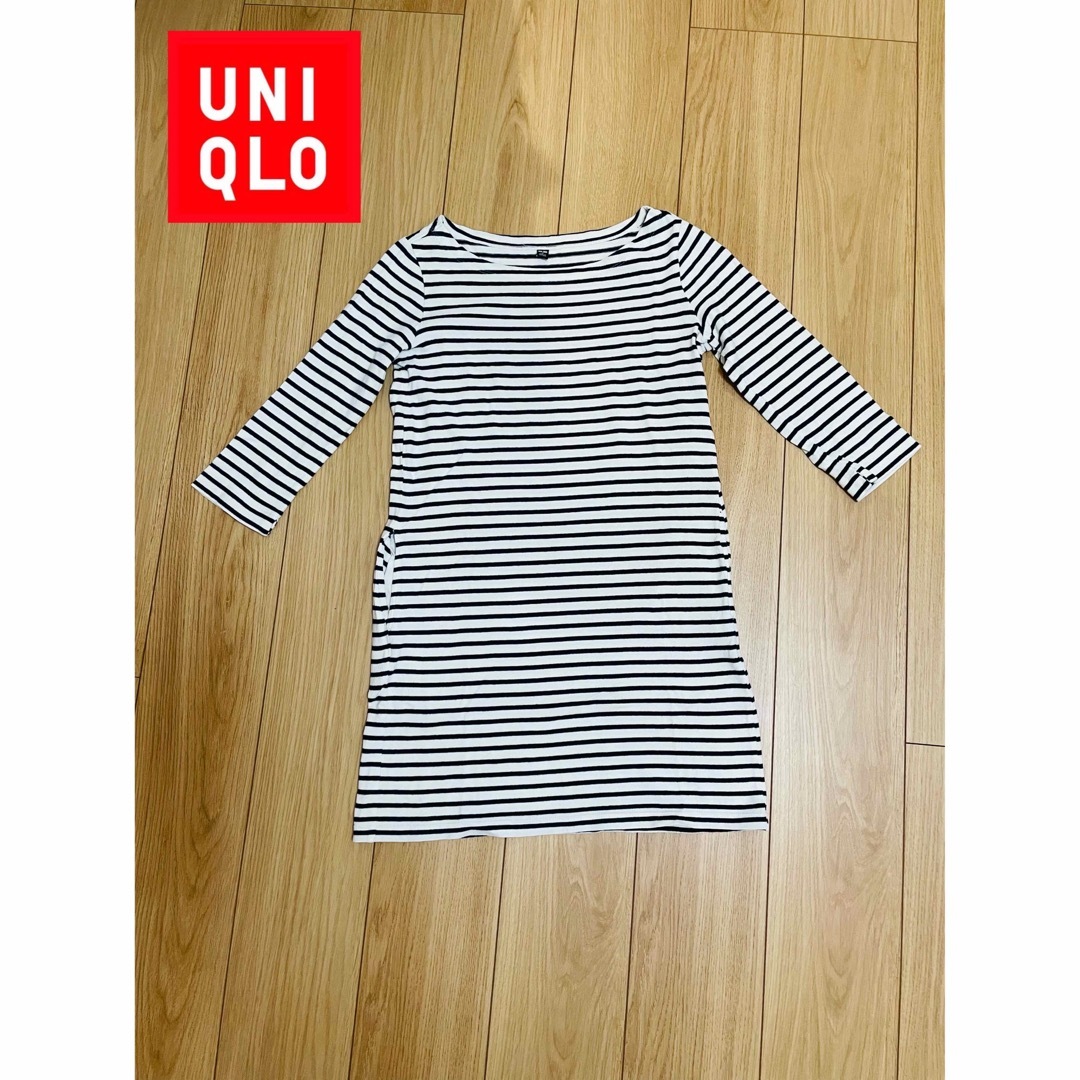 UNIQLO(ユニクロ)の秋　秋服　ボーダー　ワンピース　UNIQLO ユニクロ レディースのワンピース(ひざ丈ワンピース)の商品写真