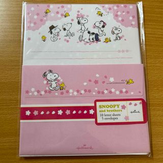 スヌーピー(SNOOPY)の新品未開封！スヌーピーきょうだいレターセット　桜　お花見　ホールマーク(カード/レター/ラッピング)