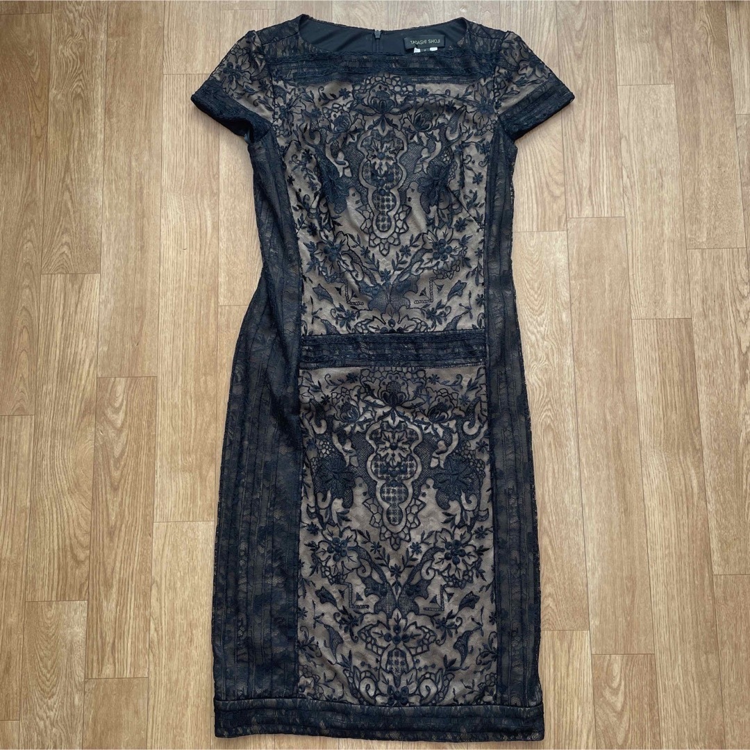 TADASHI SHOJI(タダシショウジ)のTADASHI SHOJI☆4☆レース☆ブラックワンピース レディースのワンピース(ひざ丈ワンピース)の商品写真