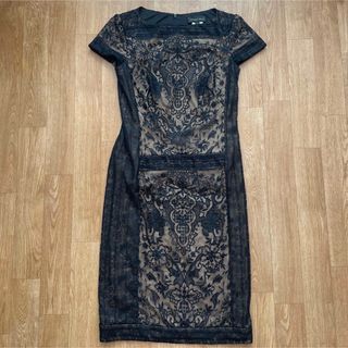 タダシショウジ(TADASHI SHOJI)のTADASHI SHOJI☆4☆レース☆ブラックワンピース(ひざ丈ワンピース)