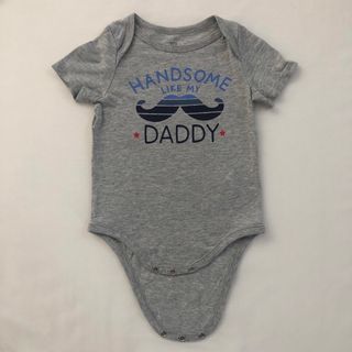 ベビーギャップ(babyGAP)のベビーGAPロンパース　3-6m  グレー　パパ(ロンパース)