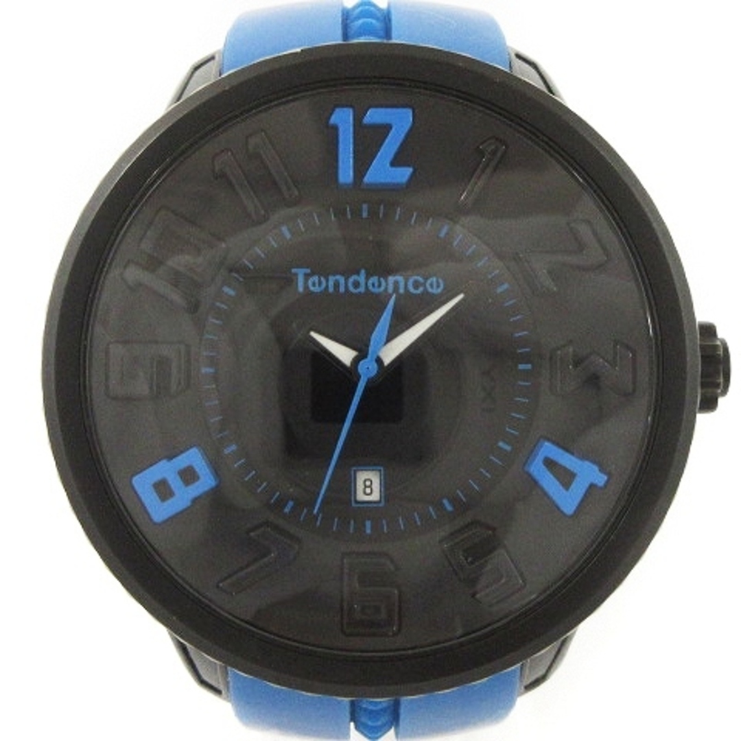 テンデンス ラウンドガリバー 腕時計 アナログ クォーツ デイト 黒 ブルー