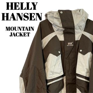 HELLY HANSEN マウンテンパーカー ボーダー 白灰