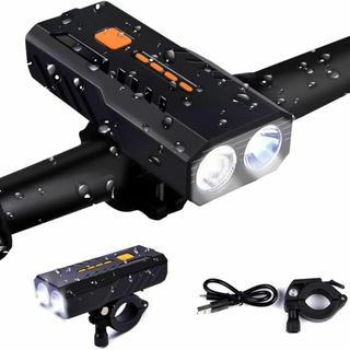 自転車ライト LED 3000mAh大容量 1200ルーメン LEDライト 暗闇(パーツ)