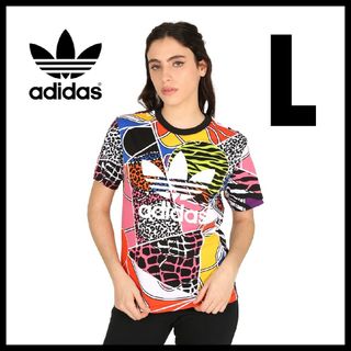 アディダス(adidas)の【リッチムニシ】adidas★Tシャツ★スポーツウェア★カットソー★花柄★L(Tシャツ(半袖/袖なし))