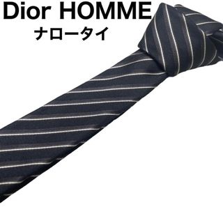 ディオールオム(DIOR HOMME)の美品　Dior HOMME ネクタイ　ナロータイ　ストライプ　 イタリア製(ネクタイ)