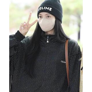 美品　CELINE ニット帽　黒