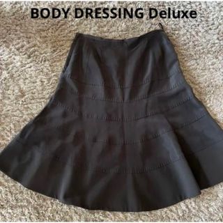 ボディドレッシングデラックス(BODY DRESSING Deluxe)のボディドレッシング　ひざ丈スカート　ふんわり　スカート　ダークグレー(ひざ丈スカート)