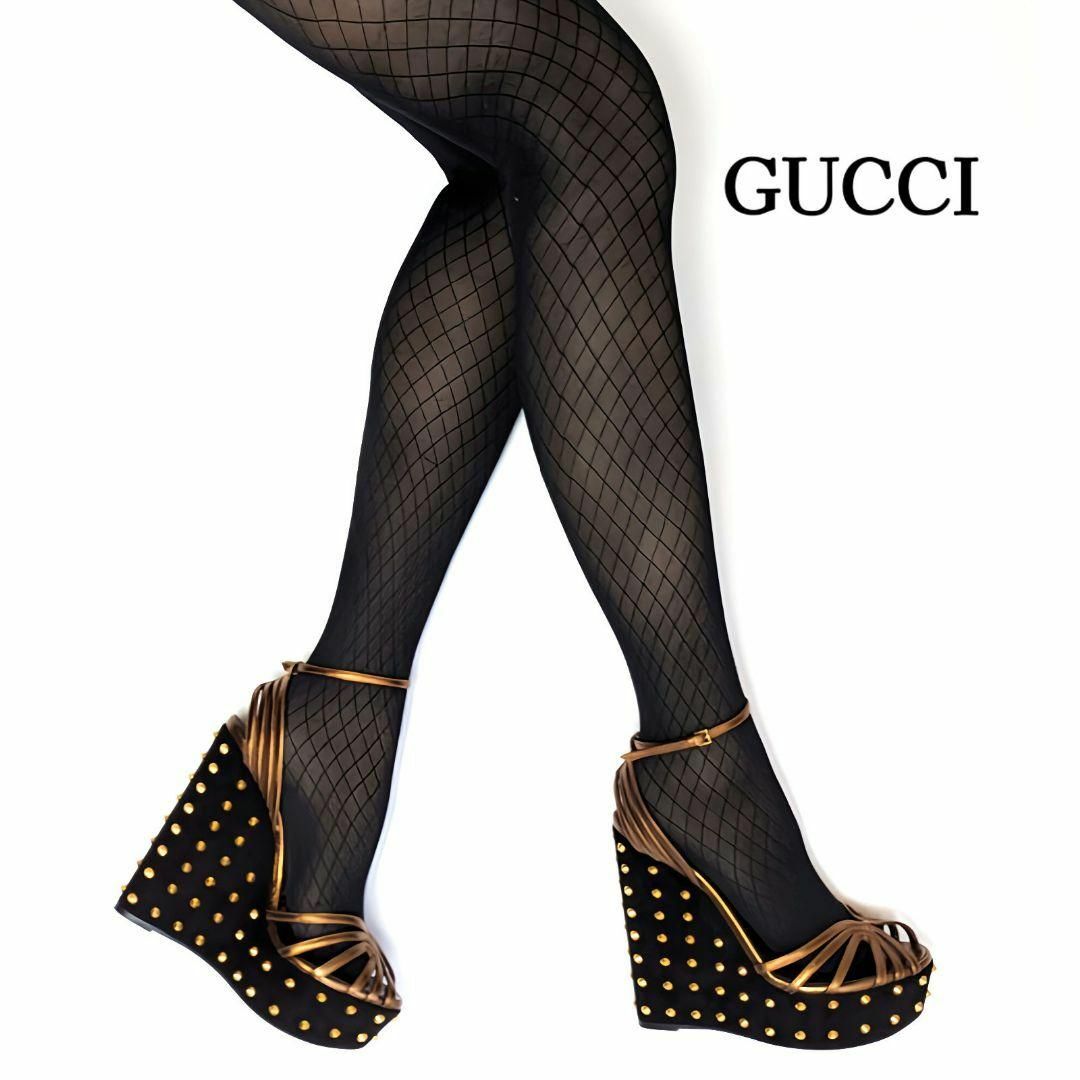 Gucci(グッチ)の未使用さん♥GUCCIグッチ　スタッズ　ウェッジソール　サンダル　38 レディースの靴/シューズ(サンダル)の商品写真