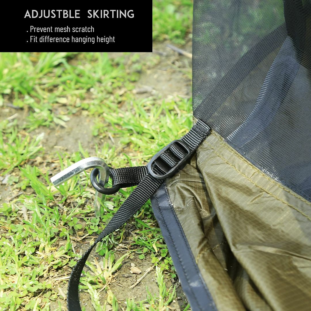 Preself 2-4人用 軽量 ハンモック テント, 通気 快適 蚊や雨を防ぐ