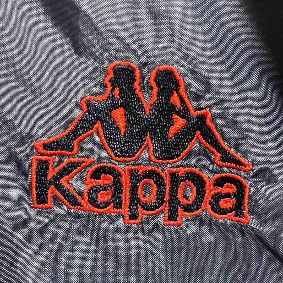 KAPPA カッパ ナイロンジャケット ネイビー でかロゴ刺繍 ゆるだぼ