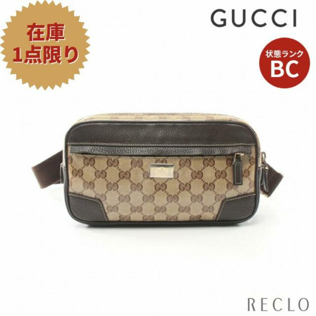 Gucci(グッチ)のGGクリスタル ボディバッグ ウエストバッグ コーティングキャンバス レザー ベージュ ダークブラウン レディースのバッグ(ボディバッグ/ウエストポーチ)の商品写真