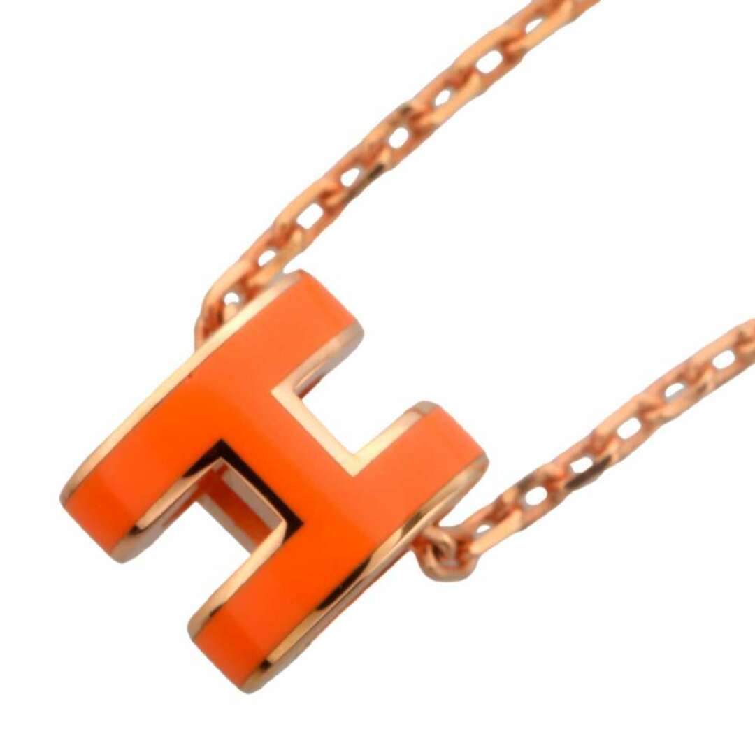 エルメス ネックレス ミニ・ポップアッシュ オレンジ/ピンクゴールド金具 HERMES アクセサリーレディース