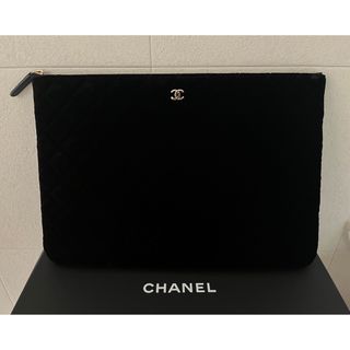 シャネル(CHANEL)の美品◇シャネル　キルティングクラッチバッグ/ブラックベルベット(クラッチバッグ)