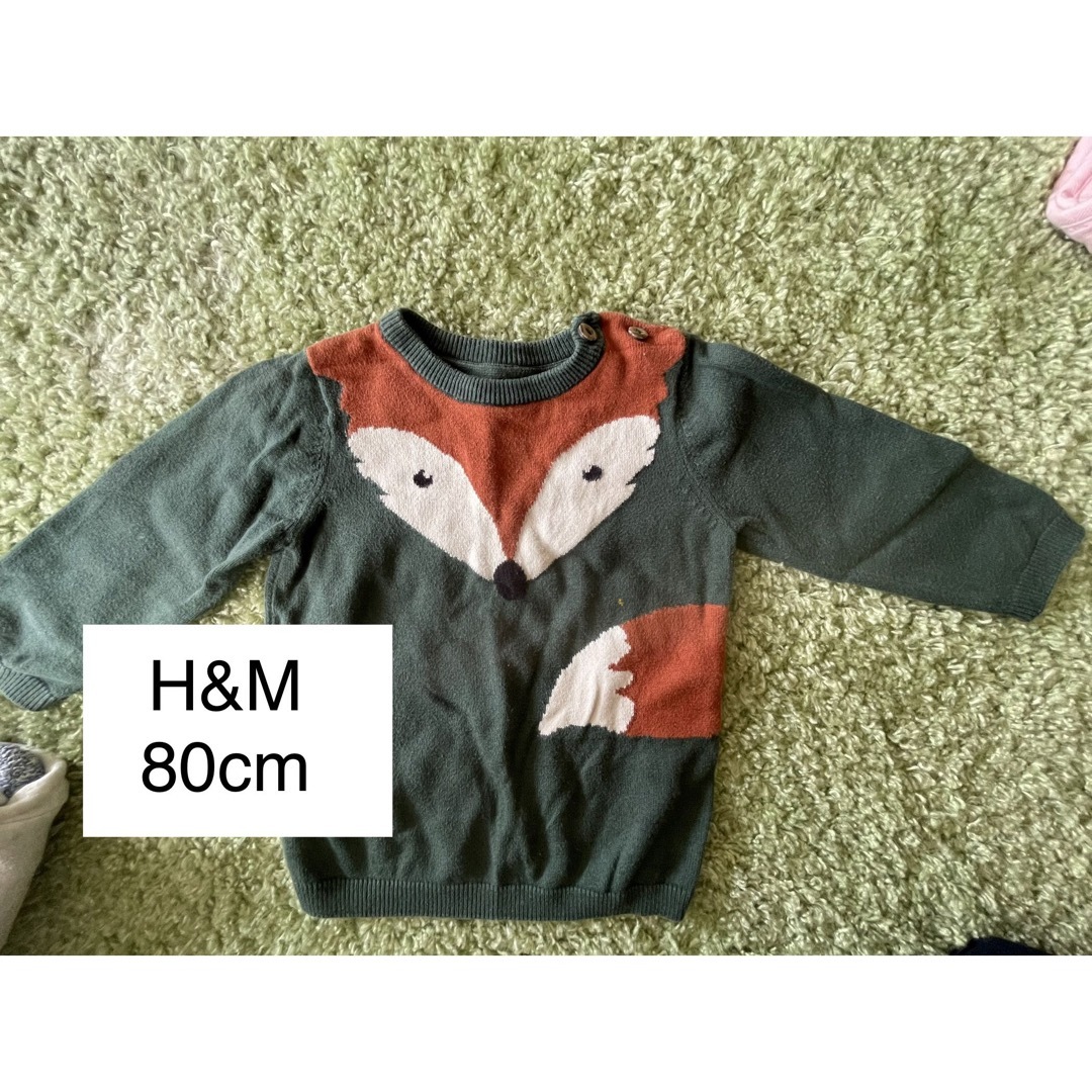 H&H(エイチアンドエイチ)のh&m きつねの可愛いニット　80cm キッズ/ベビー/マタニティのベビー服(~85cm)(ニット/セーター)の商品写真