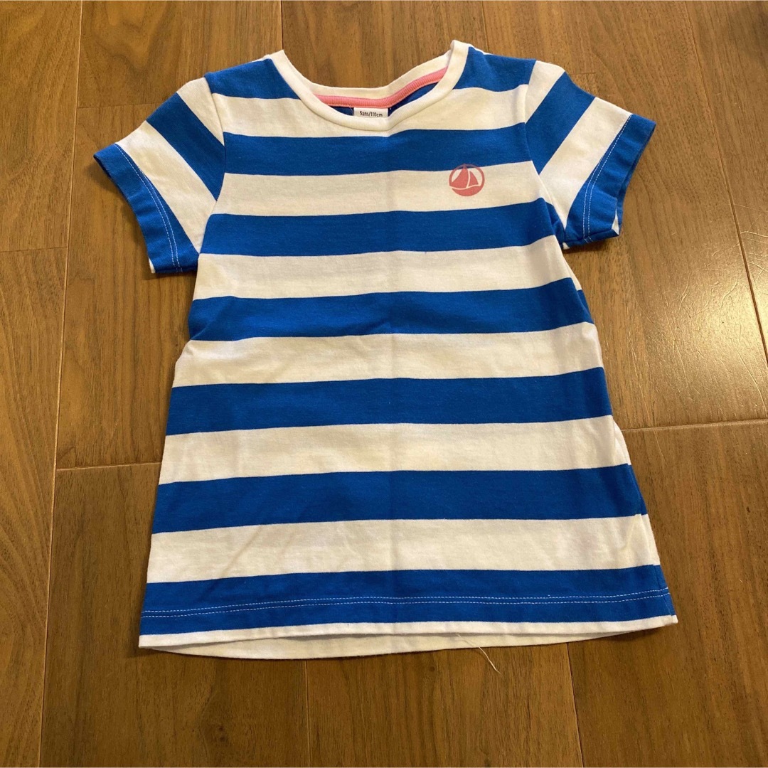 PETIT BATEAU(プチバトー)のプチバトー　ボーダーTシャツ　美品 キッズ/ベビー/マタニティのキッズ服女の子用(90cm~)(Tシャツ/カットソー)の商品写真