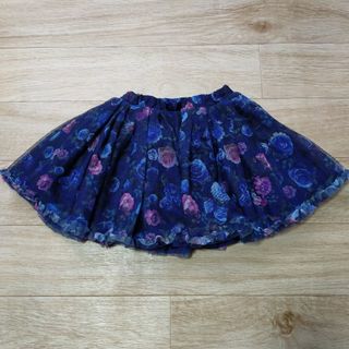 エイチアンドエム(H&M)のH&M 花柄シフォンフリルスカート 5〜6Y(スカート)