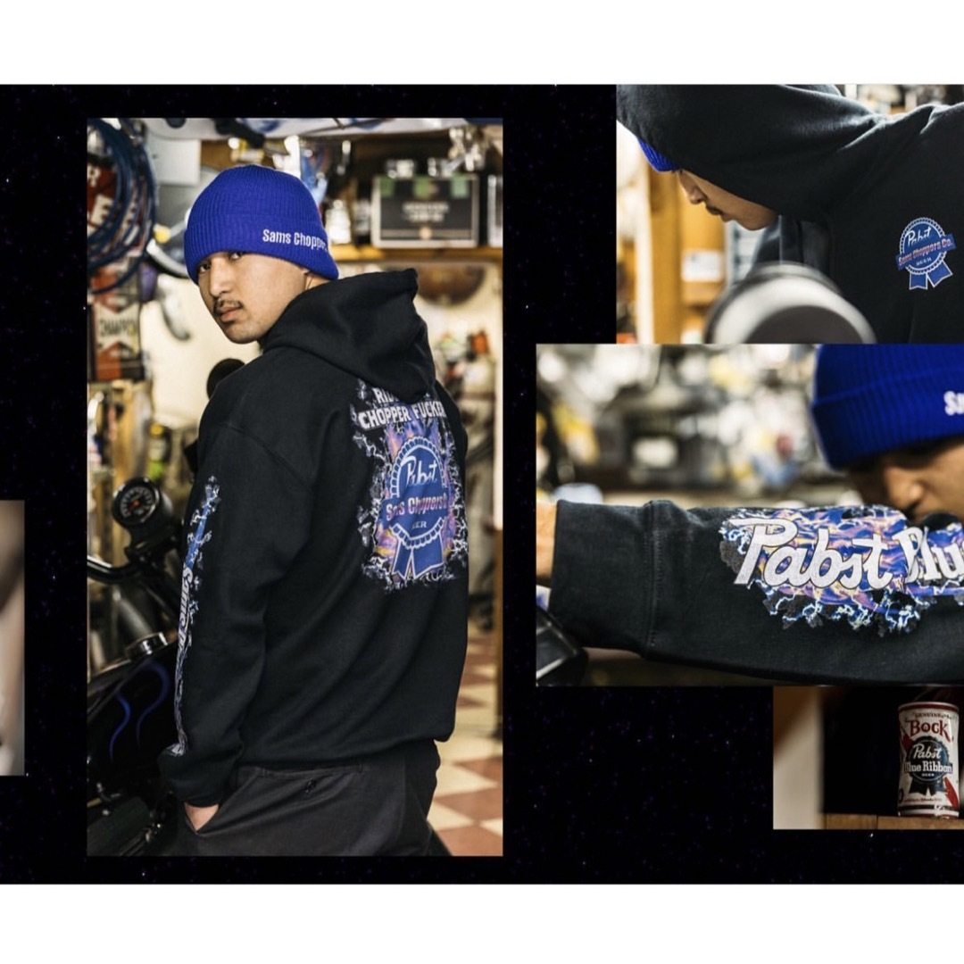 SAMS MOTORCYCLE × PABST BLUE RIBBON パーカー-