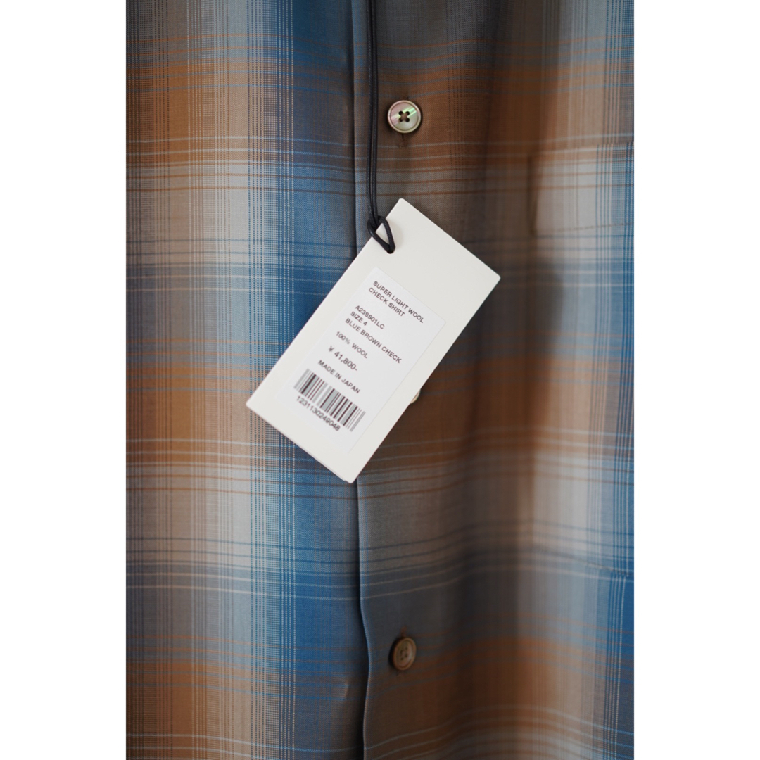 AURALEE SUPER LIGHT WOOL CHECK SHIRTS 4