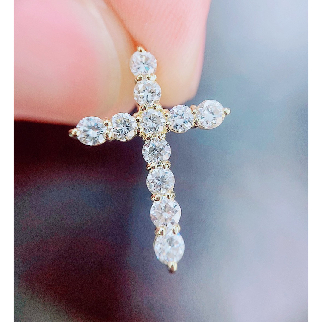 ネックレストップ★1.80ct★✨ダイヤモンドK18クロスネックレスペンダントトップ十字架