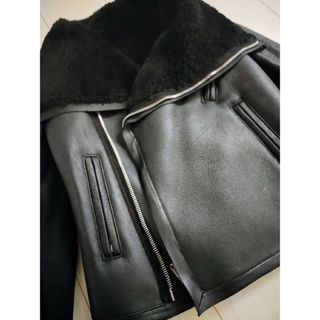 リックオウエンス(Rick Owens)のRick Owens 長袖ムートンジャケット(ライダースジャケット)