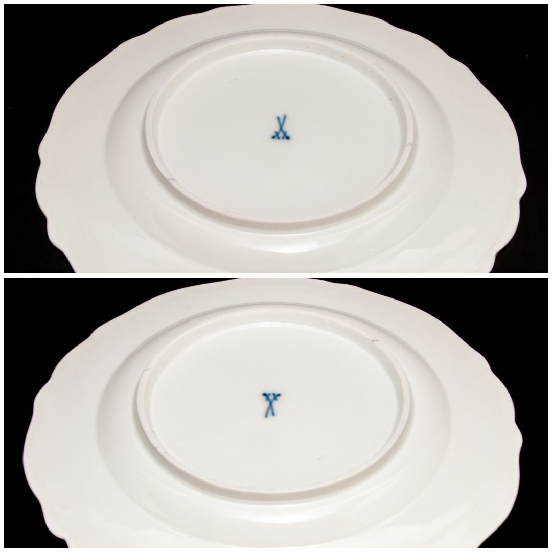 MEISSEN - 古マイセン 金彩 果実文 コバルト 金彩縁 19C末 絵皿 直径 MEISSEN - 古マイセン 金彩 果実文 コバルト 金彩縁 19C末 絵皿 直径