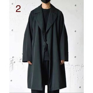 美品 希少  タグ付 サイズ2 COMOLI タイロッケンコート 16aw  黒