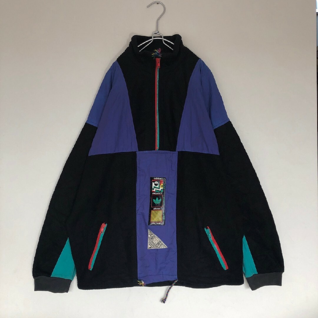 希少ユーロデザイン】adidas 90s トレフォイルロゴ ナイロンジャケット-
