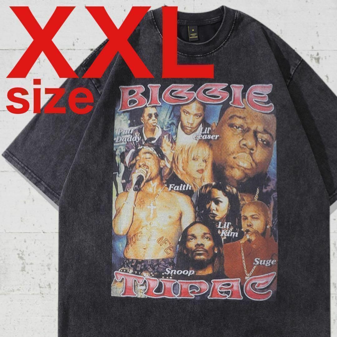 【新品】2PAC　Biggie　RAP TEE　ラップTシャツ　ブラック　XXL