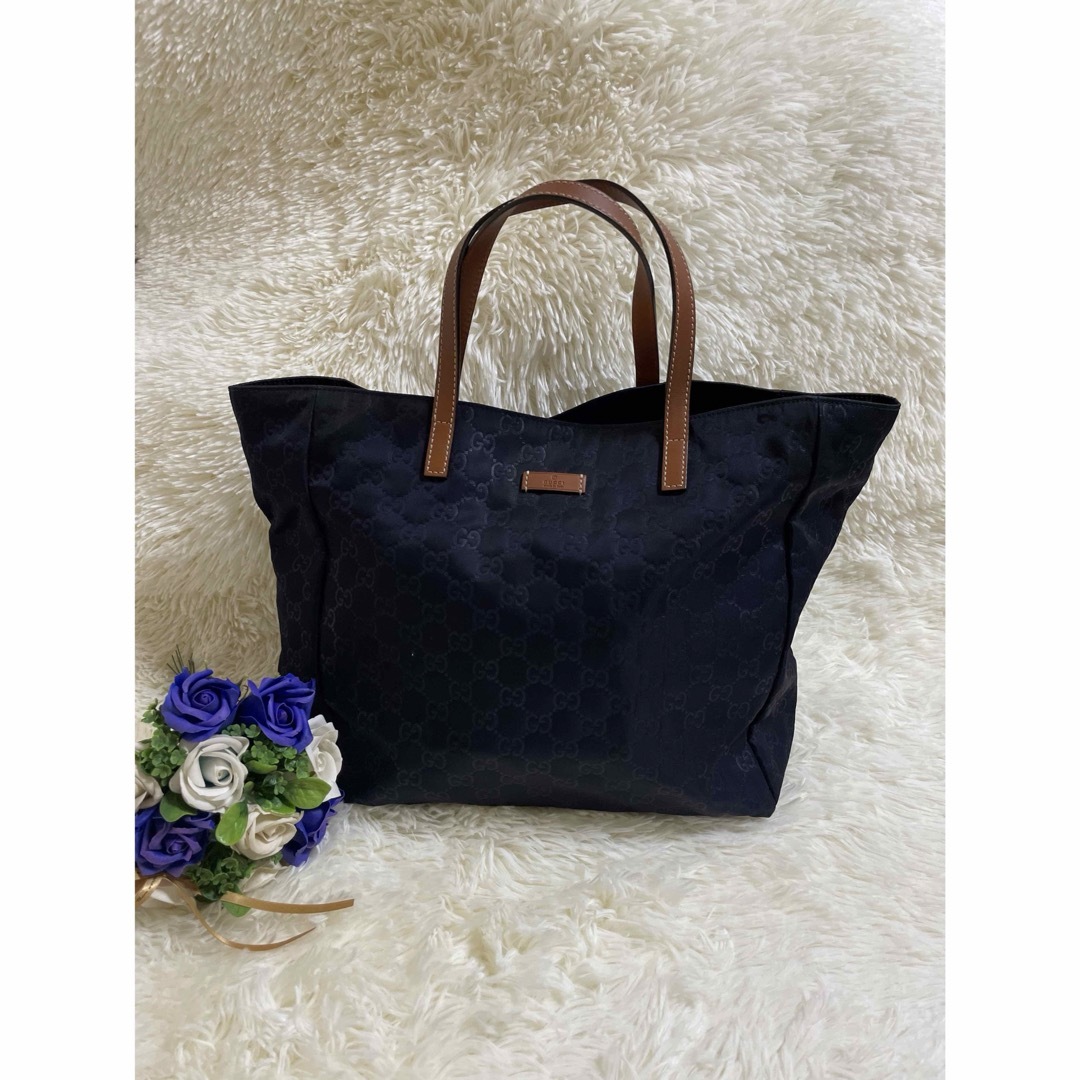 【GUCCI】レディース トートバッグ ネイビー | フリマアプリ ラクマ