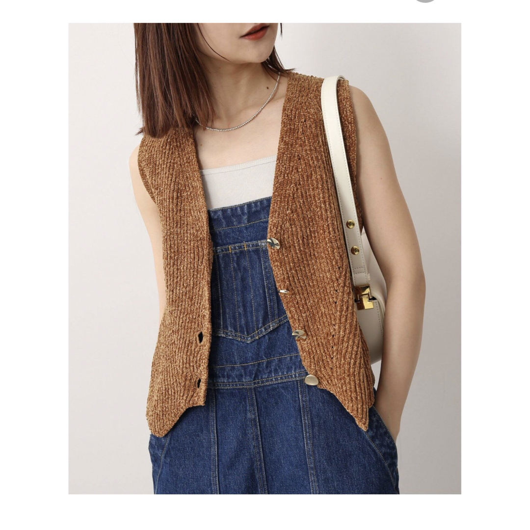 本日迄出品!完売商品/モールヤーンニットジレ-