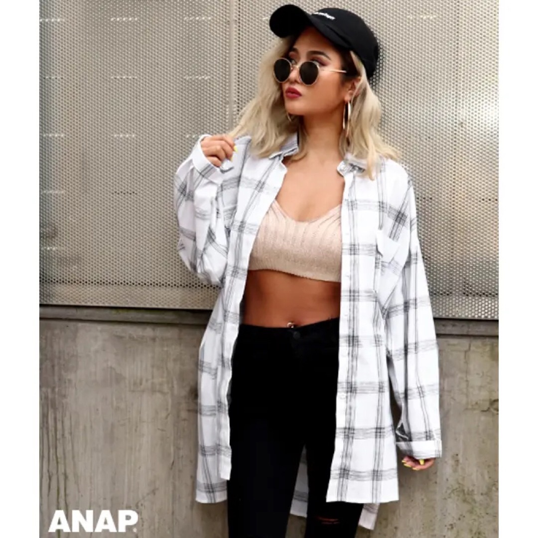 ANAP(アナップ)のANAP チェックシャツ　綿100% レディースのトップス(シャツ/ブラウス(長袖/七分))の商品写真