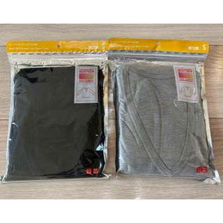 ユニクロ(UNIQLO)の2点セット☆UNIQLO メンズ　ヒートテックVネック9分袖　サイズS(Tシャツ/カットソー(七分/長袖))