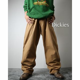 ディッキーズ(Dickies)の【ディッキーズ】ワイド ダック地 ルーズ ペインターパンツ キャメル W40(ペインターパンツ)