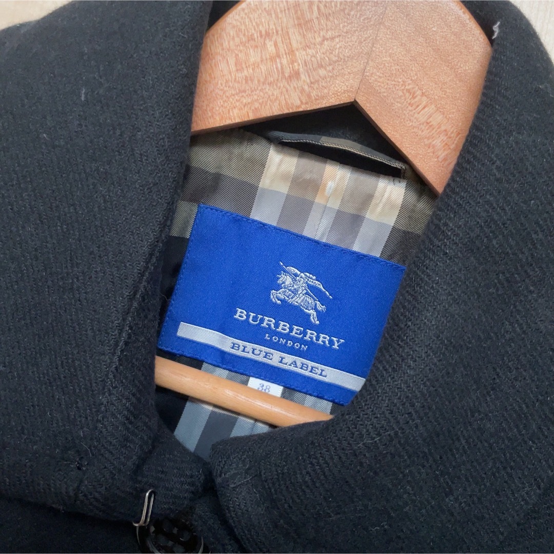 BURBERRY BLUE LABEL(バーバリーブルーレーベル)の【値下げ】バーバリーブルーレーベル /ウールコート黒　38サイズ レディースのジャケット/アウター(ロングコート)の商品写真