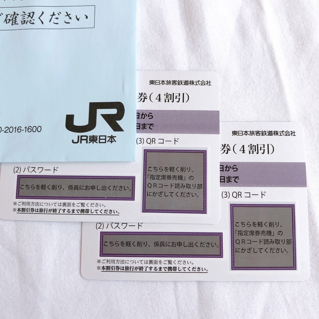 JR東日本 株主優待割引券 2枚セット 2024年6月30日