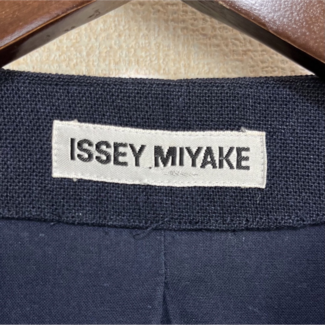 ISSEI MIYAKE イッセイミヤケ ジャケット ネイビー リネン 麻 M