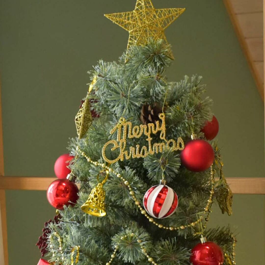 【色: レッド】ジュールエンケリ 北欧風 クリスマスツリーセット 180cm オ
