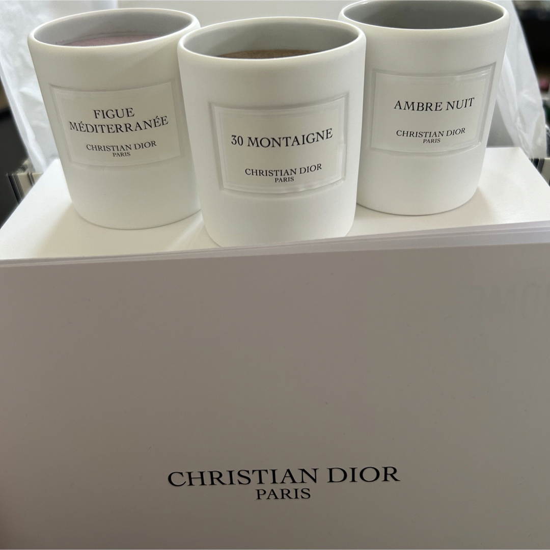 Christian Dior(クリスチャンディオール)のdior キャンドル ３個セット ハンドメイドのインテリア/家具(アロマ/キャンドル)の商品写真