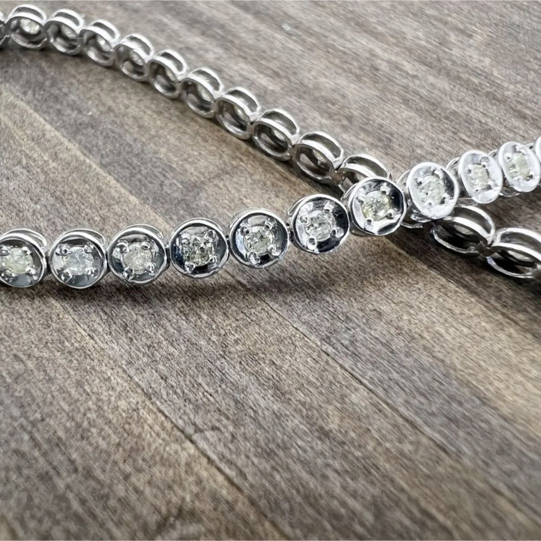 k18WG 天然 ダイヤモンド 1.00ct ブレスレット( テニスブレス )の
