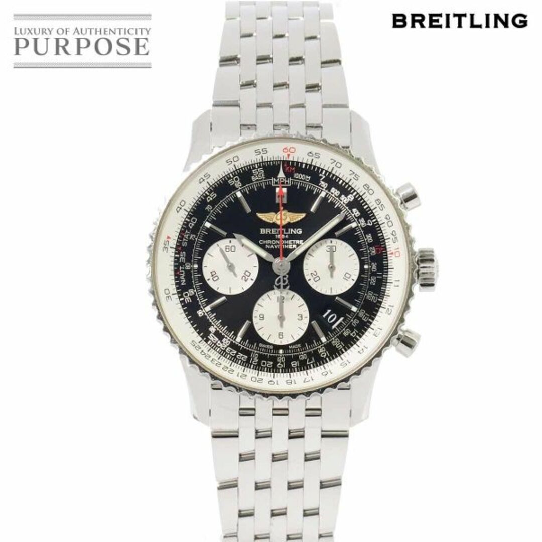 BREITLING(ブライトリング)のブライトリング BREITLING ナビタイマー01 AB0120 クロノグラフ メンズ 腕時計 デイト ブラック 文字盤 自動巻き VLP 90209389 メンズの時計(腕時計(アナログ))の商品写真