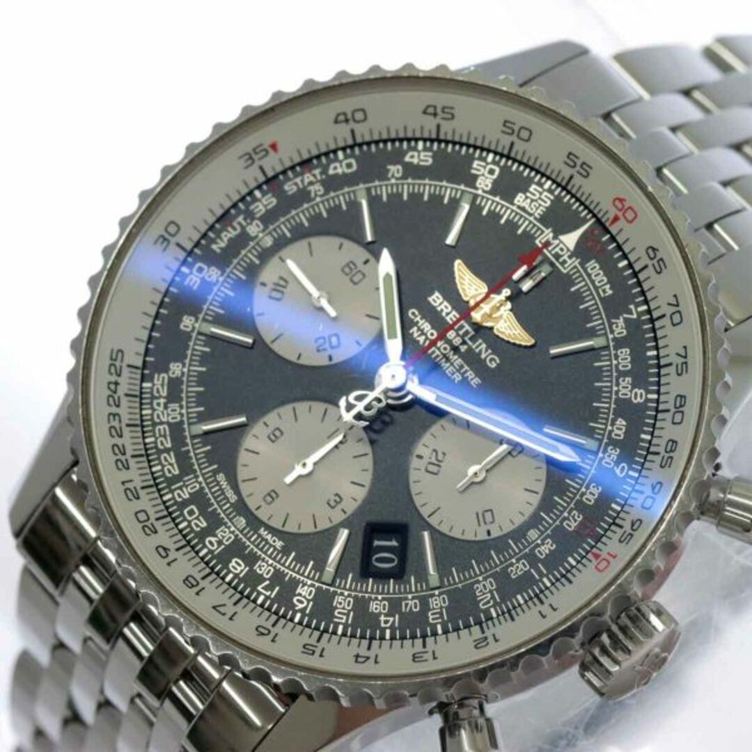 BREITLING(ブライトリング)のブライトリング BREITLING ナビタイマー01 AB0120 クロノグラフ メンズ 腕時計 デイト ブラック 文字盤 自動巻き VLP 90209389 メンズの時計(腕時計(アナログ))の商品写真