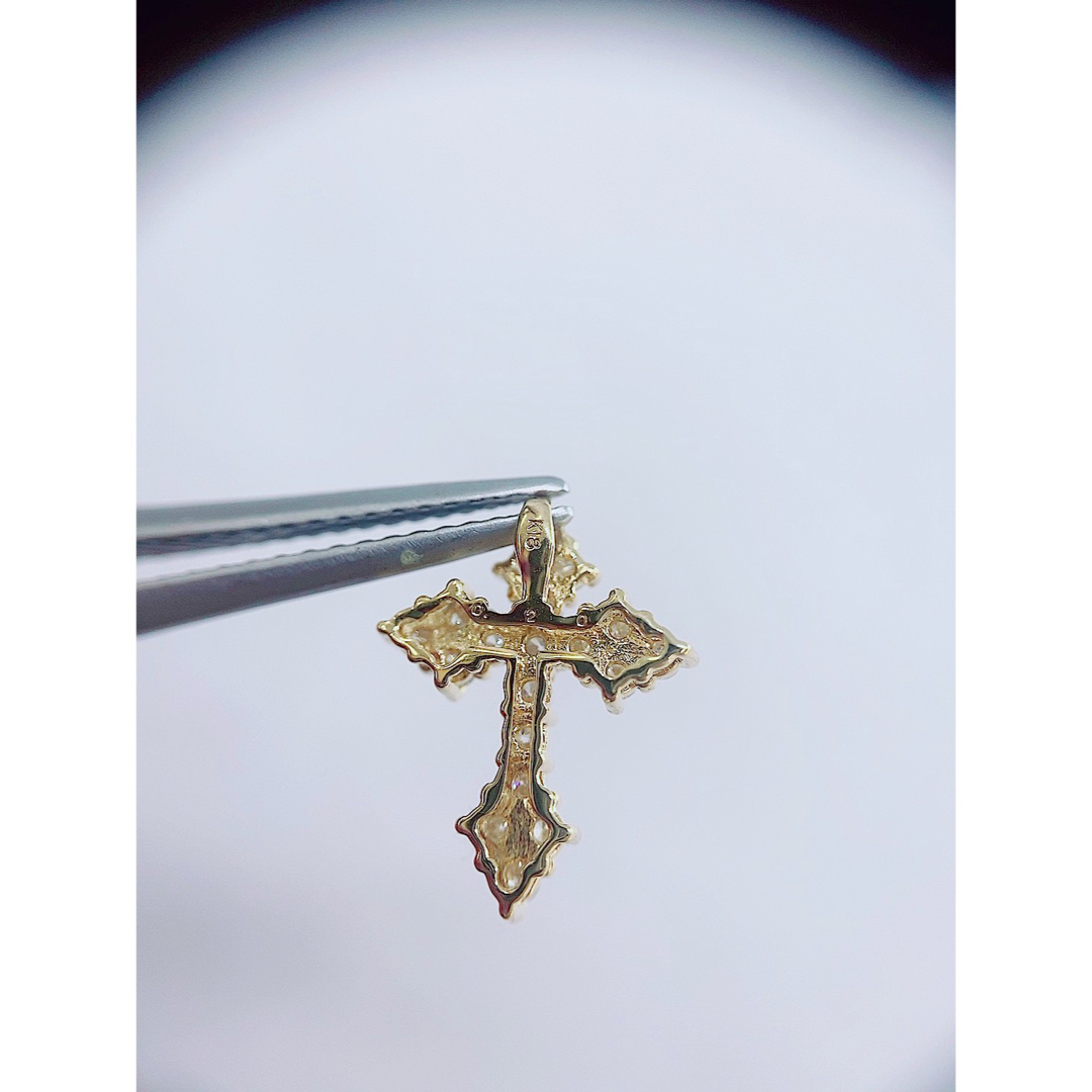 ☆0.20ct☆✨ダイヤモンドK18クロスネックレスペンダントトップ十字架