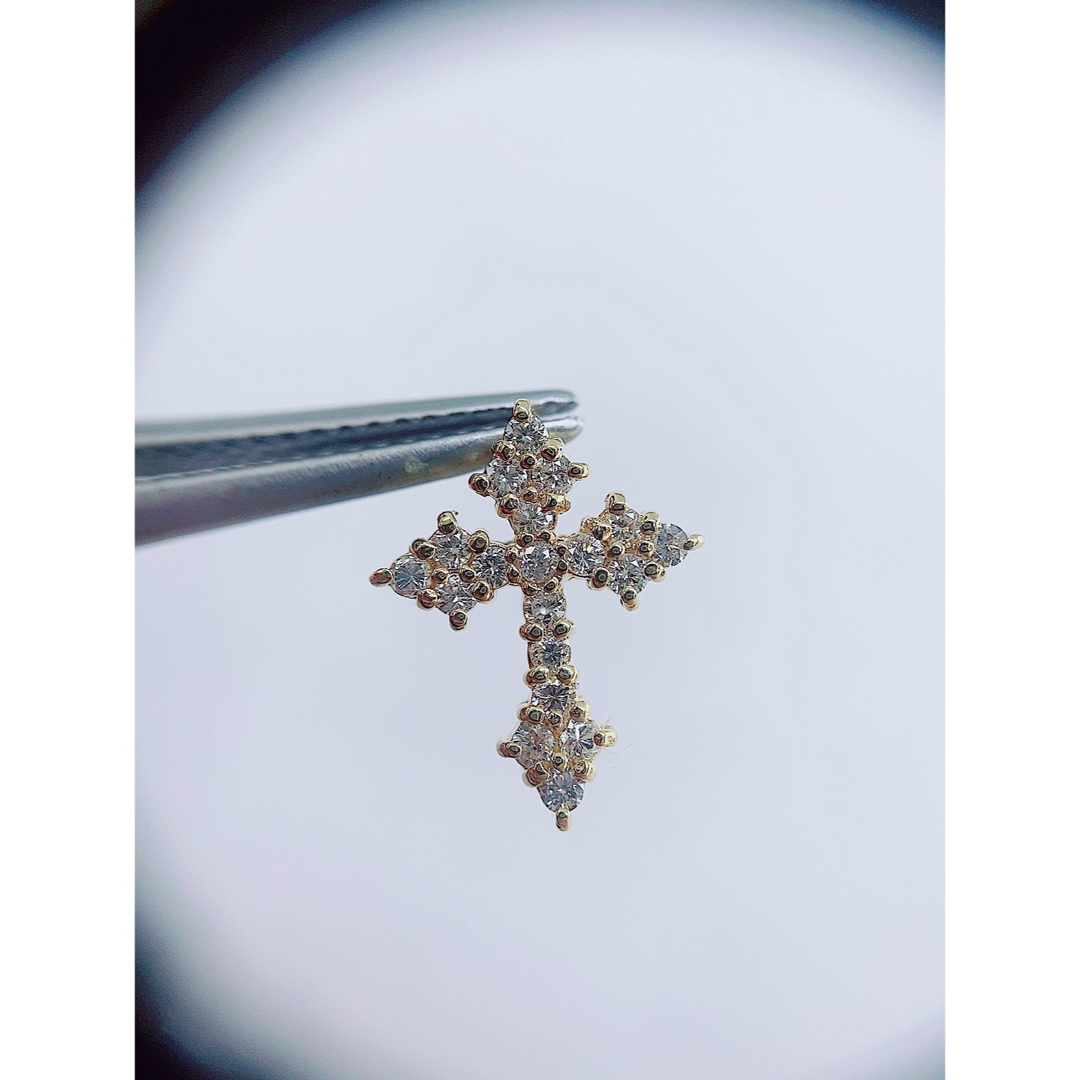 ☆0.20ct☆✨ダイヤモンドK18クロスネックレスペンダントトップ十字架