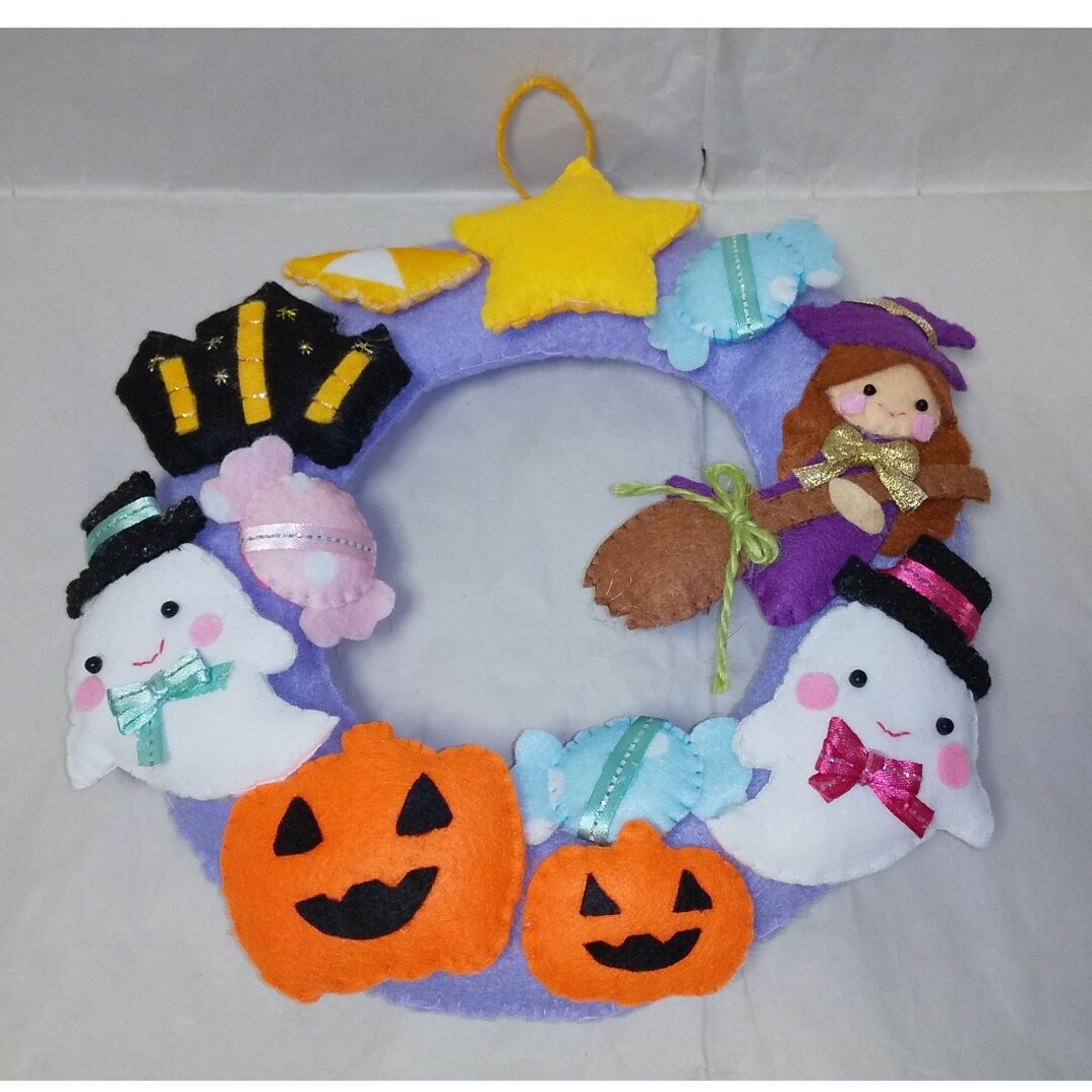 フェルトリース ハロウィン ハンドメイド ハンドメイドのハンドメイド その他(その他)の商品写真